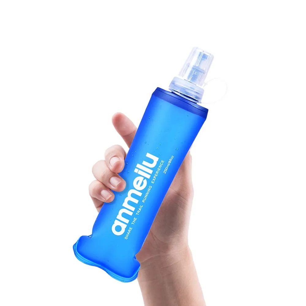 Premium Collapsible Water Bottle – Soft Flask with BPA-Free Straw, Portable Hydration Bladder Pack for Running, Jogging, Cycling, Hiking, 250ml/500ml Size
