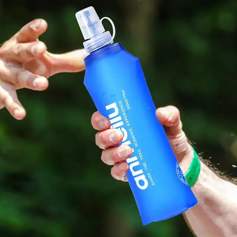 Premium Collapsible Water Bottle – Soft Flask with BPA-Free Straw, Portable Hydration Bladder Pack for Running, Jogging, Cycling, Hiking, 250ml/500ml Size