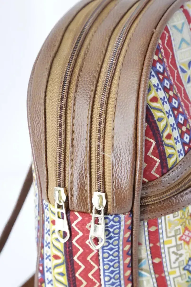 Printed Casual Shoulder Backpack for Girls - Red