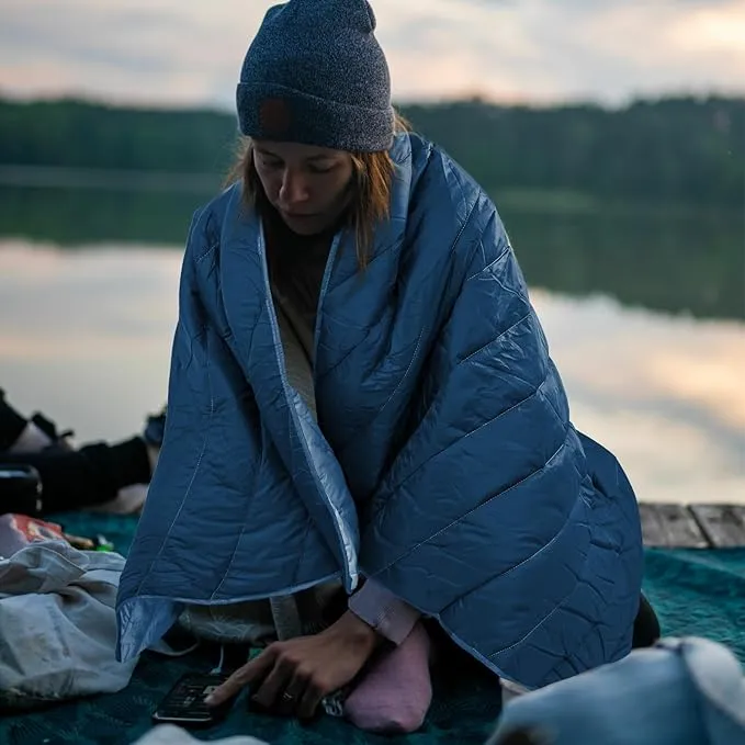 Puffy Blanket - Extra Light and Fluffy Warm Camping Blanket, Perfect for Camping and Backpacking, Compact, Insulated, Packable, Down - Alternative Camp Blankets for Outdoor & Indoor