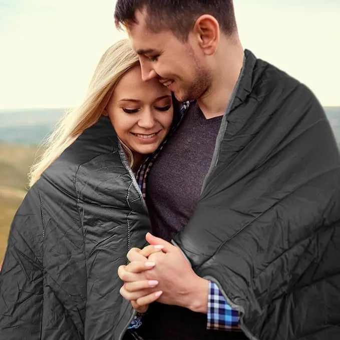 Puffy Blanket - Extra Light and Fluffy Warm Camping Blanket, Perfect for Camping and Backpacking, Compact, Insulated, Packable, Down - Alternative Camp Blankets for Outdoor & Indoor