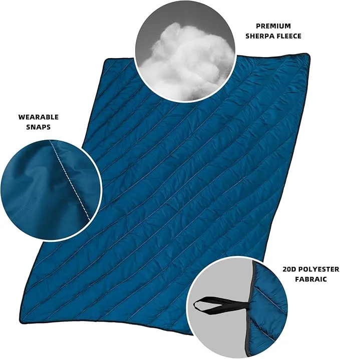 Puffy Blanket - Extra Light and Fluffy Warm Camping Blanket, Perfect for Camping and Backpacking, Compact, Insulated, Packable, Down - Alternative Camp Blankets for Outdoor & Indoor