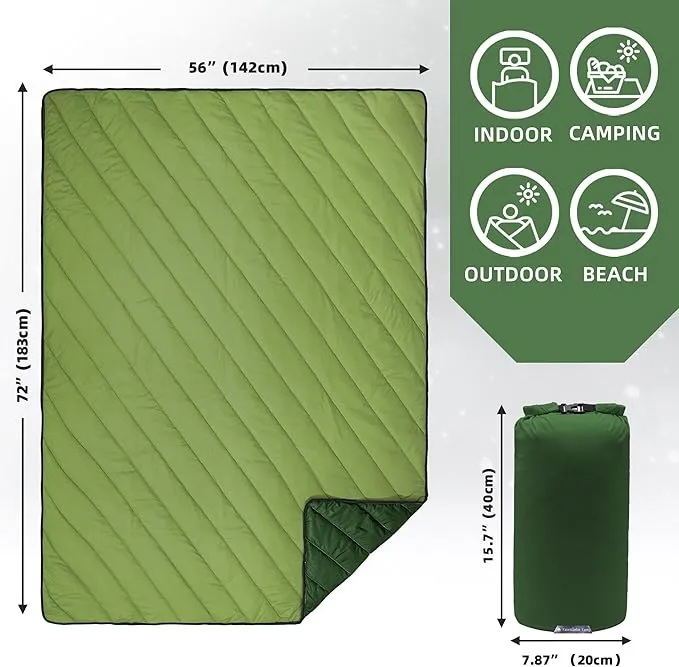 Puffy Blanket - Extra Light and Fluffy Warm Camping Blanket, Perfect for Camping and Backpacking, Compact, Insulated, Packable, Down - Alternative Camp Blankets for Outdoor & Indoor