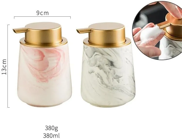 Pump Bottle Dispenser,Lotion Pump Bottles,Ceramic Foaming Bottle Refill Bottle Hand Soap Shampoo Shower Gel Home Bottle Hotel Bathroom Press Bottle Liquid Soap Dispenser(Gray)