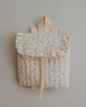 Quilted Floral Backpack-Wildflower Cream