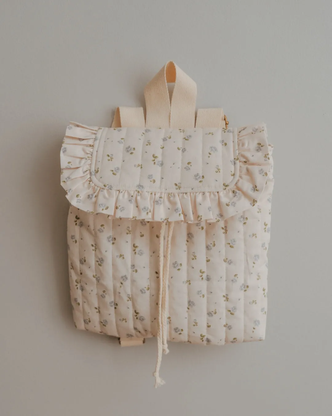 Quilted Floral Backpack-Wildflower Cream