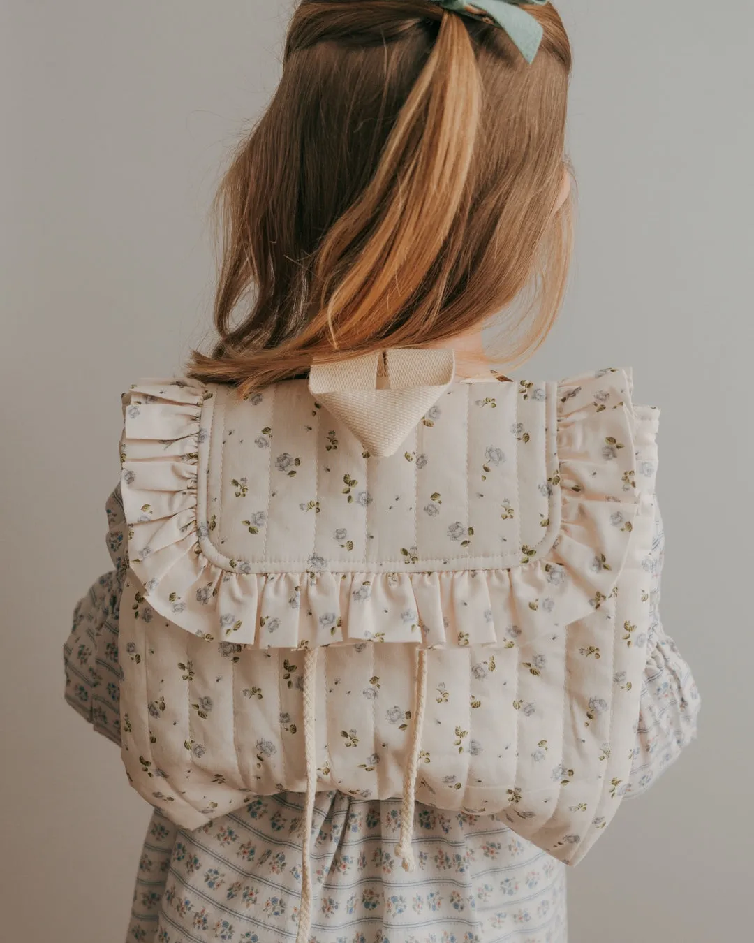 Quilted Floral Backpack-Wildflower Cream