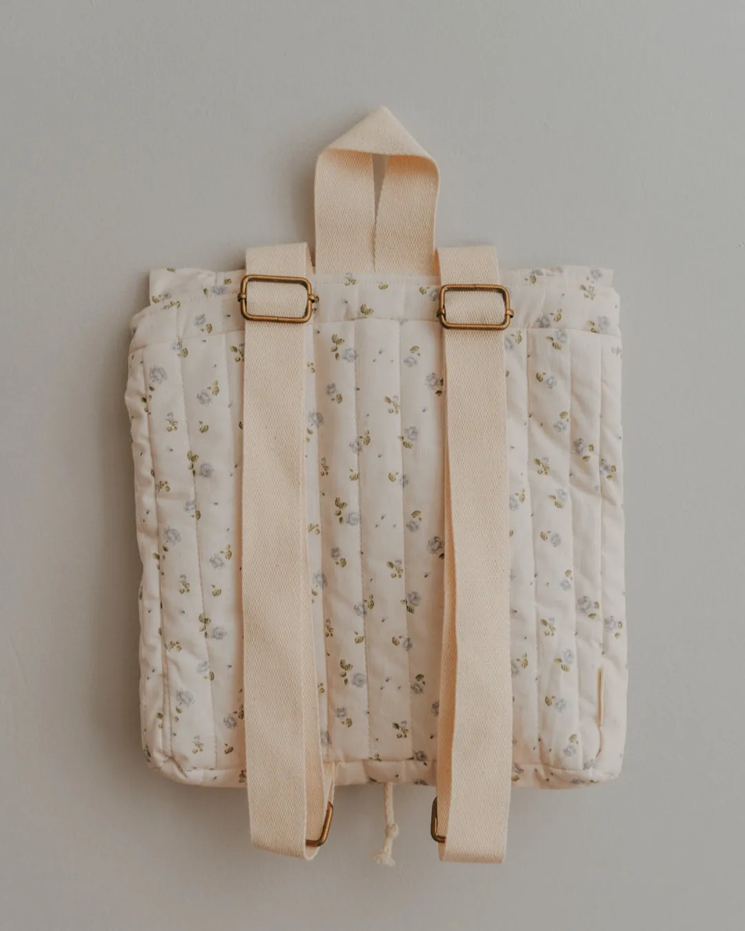 Quilted Floral Backpack-Wildflower Cream