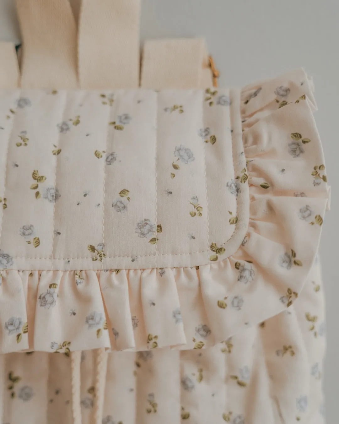 Quilted Floral Backpack-Wildflower Cream