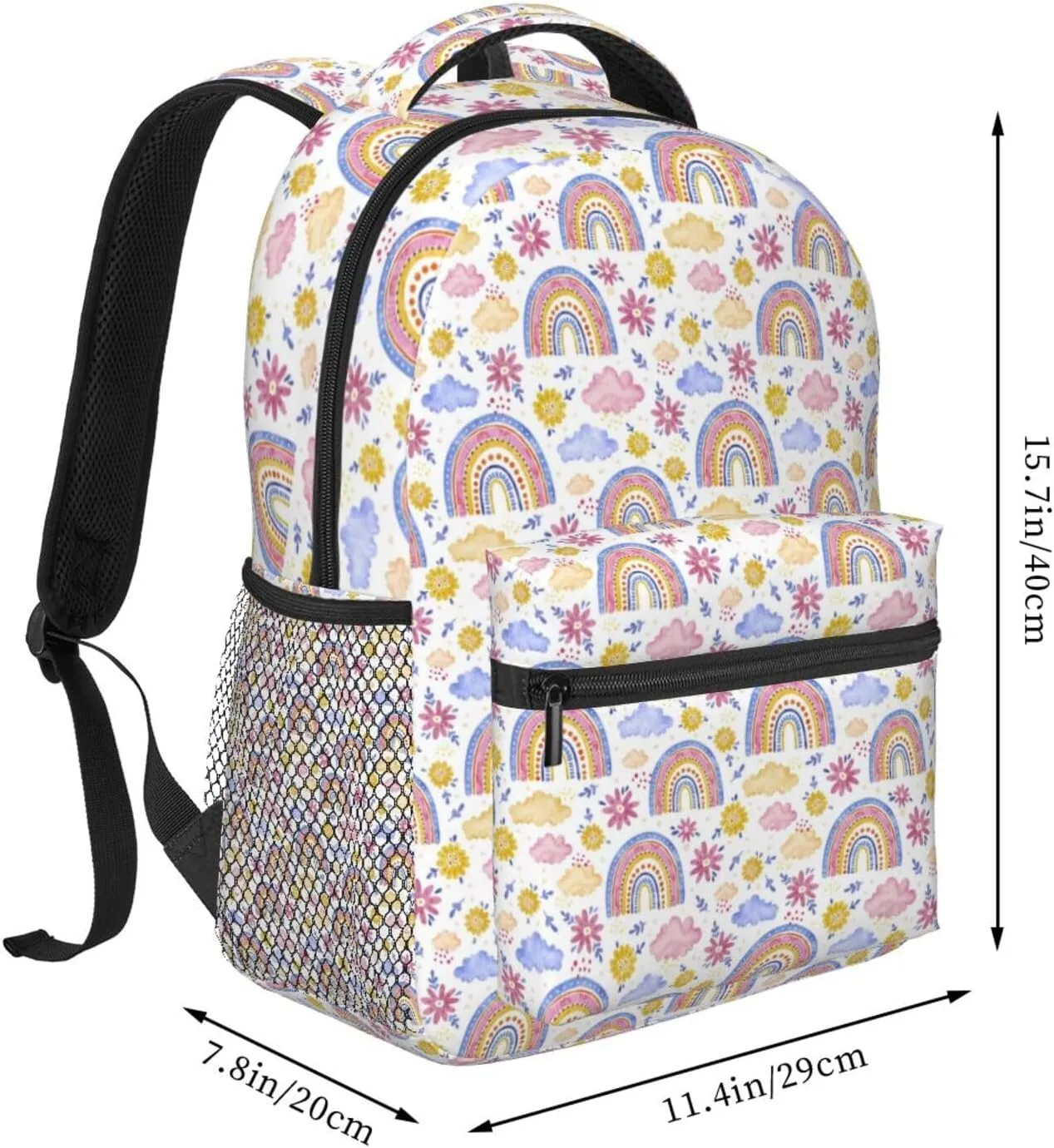 Rainbow Backpack Lightweight Laptop Backpack Casual Daypack Travel Double Shoulder Bag For Women Men