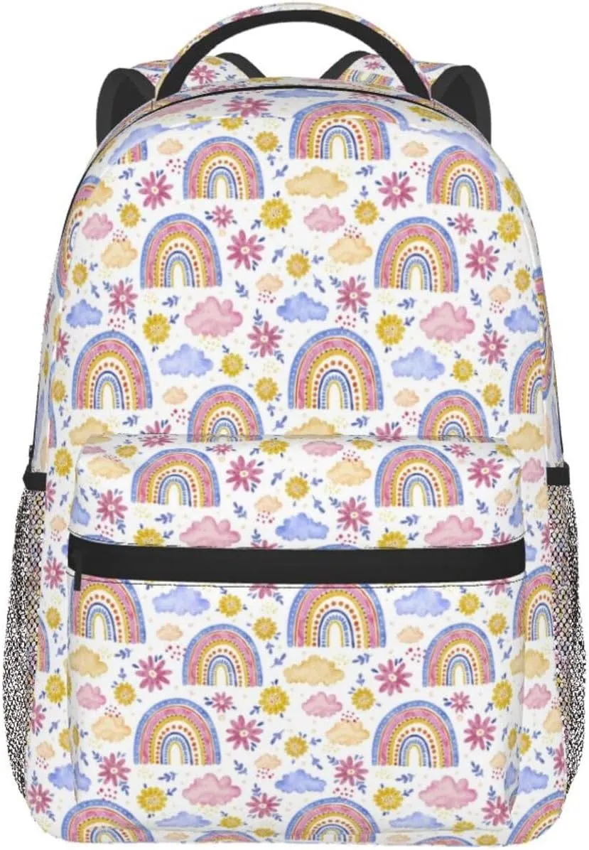 Rainbow Backpack Lightweight Laptop Backpack Casual Daypack Travel Double Shoulder Bag For Women Men