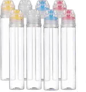 RAYNAG 8 Pack Honey Bottles Reusable Plastic Squeeze Bottle with Flip Lids Condiment Dispenser For Ketchup Salad Sauce Honey Tomato Mustard Dressing Cooking Oils for Bento BBQ Camping Travel, 3Oz