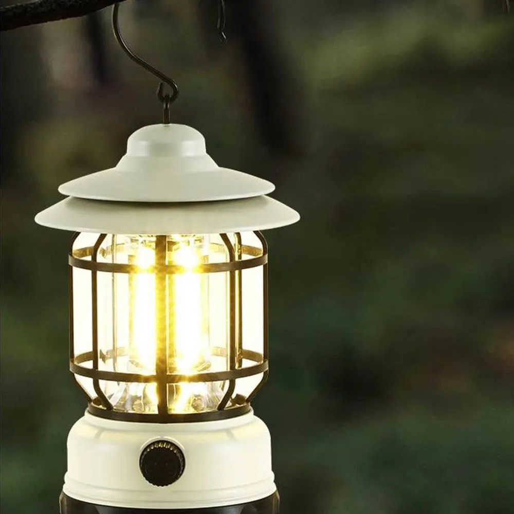 Rechargeable Vintage LED Camping Lantern - Portable & Energy-Efficient