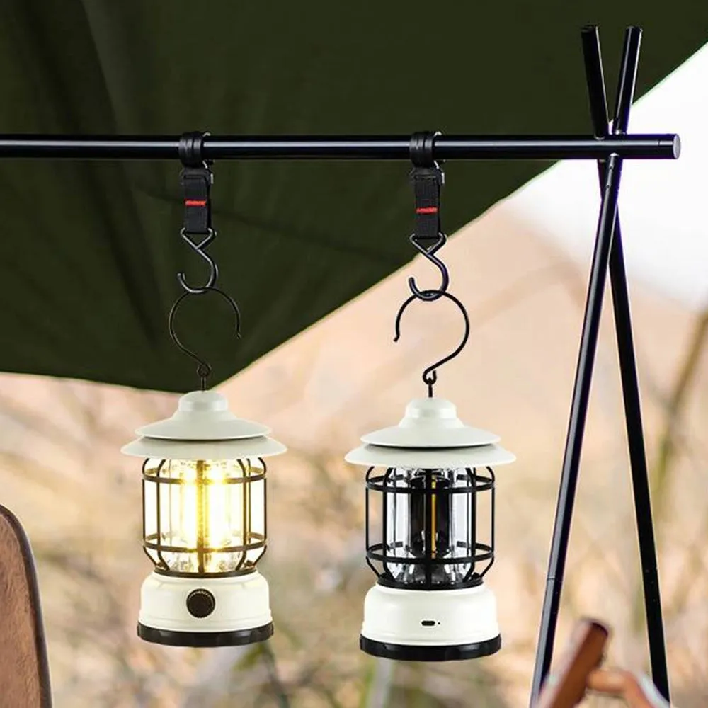 Rechargeable Vintage LED Camping Lantern - Portable & Energy-Efficient