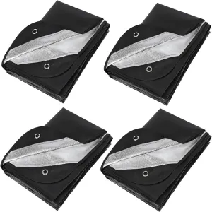 RedSwing 4 Pack Emergency Blankets, Waterproof Survival Thermal Tarp, Multipurpose Reflective Insulated All Weather Blankets for Camping Hiking, Black