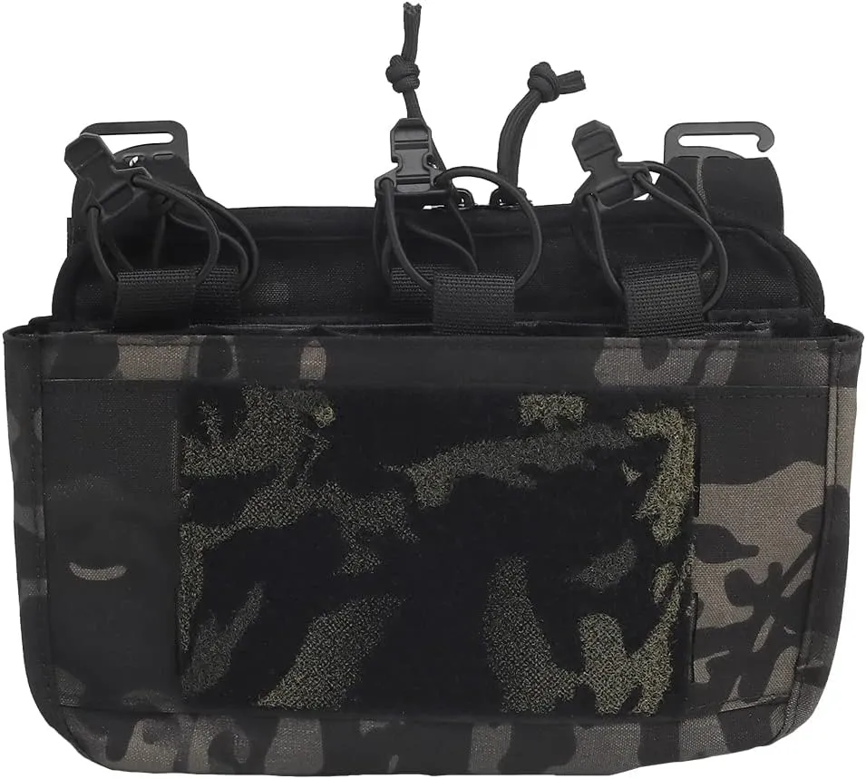 Removable Tactical G-Hook Front Flap Double Stack Abdominal Fanny Pack with 5.56mm Triple Magazine Insert and Kangaroo Pouch