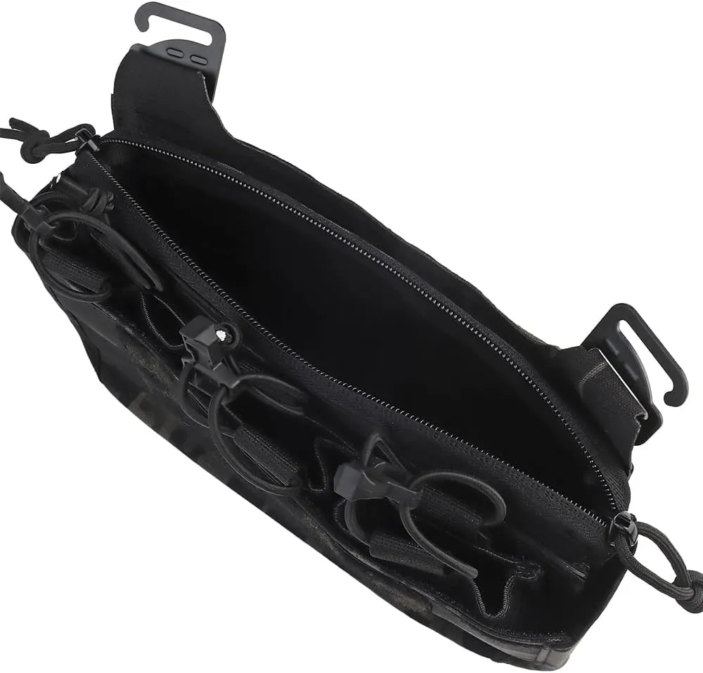 Removable Tactical G-Hook Front Flap Double Stack Abdominal Fanny Pack with 5.56mm Triple Magazine Insert and Kangaroo Pouch