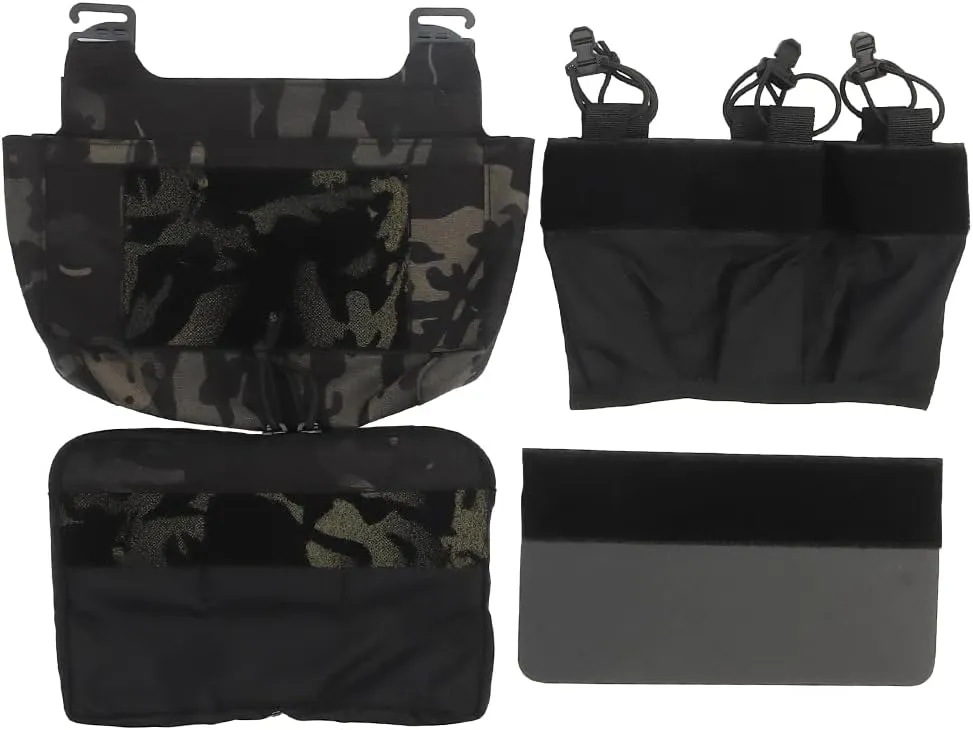 Removable Tactical G-Hook Front Flap Double Stack Abdominal Fanny Pack with 5.56mm Triple Magazine Insert and Kangaroo Pouch