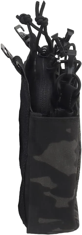 Removable Tactical G-Hook Front Flap Double Stack Abdominal Fanny Pack with 5.56mm Triple Magazine Insert and Kangaroo Pouch