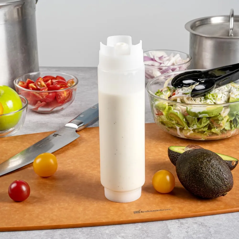 Restaurantware 16oz. FIFO Inverted Plastic Squeeze Bottle with Refill and Dispensing Lids - First In First Out - Perfect for Restaurants Catering and Food Trucks - 1ct box
