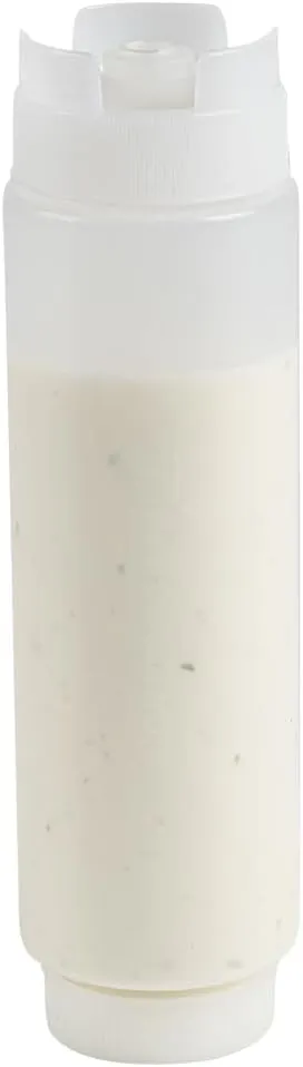 Restaurantware 16oz. FIFO Inverted Plastic Squeeze Bottle with Refill and Dispensing Lids - First In First Out - Perfect for Restaurants Catering and Food Trucks - 1ct box