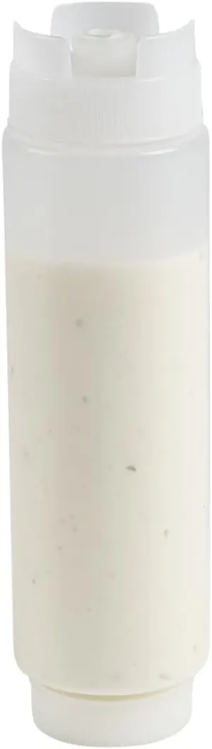 Restaurantware 16oz. FIFO Inverted Plastic Squeeze Bottle with Refill and Dispensing Lids - First In First Out - Perfect for Restaurants Catering and Food Trucks - 1ct box