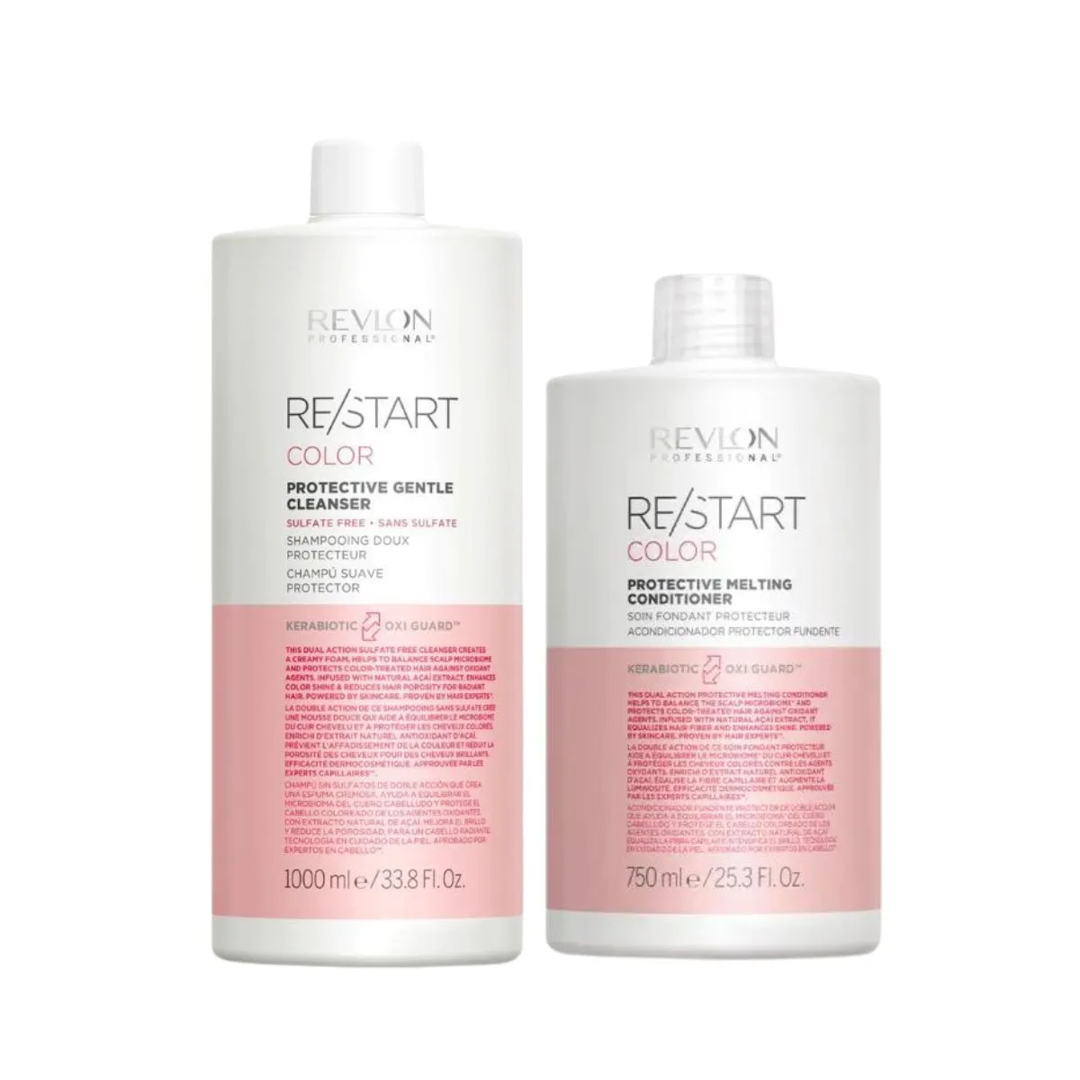 Revlon Professional RE/START Color Protective Gentle Cleanser 1000ml & Melting Conditioner 750ml Duo