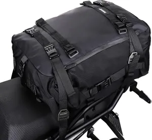 Rhinowalk Motor Saddle Bag Motorcycle Pannier Bag Waterproof Multifunctional Rear Rack Trunk Seat Bag (Black, 30L)