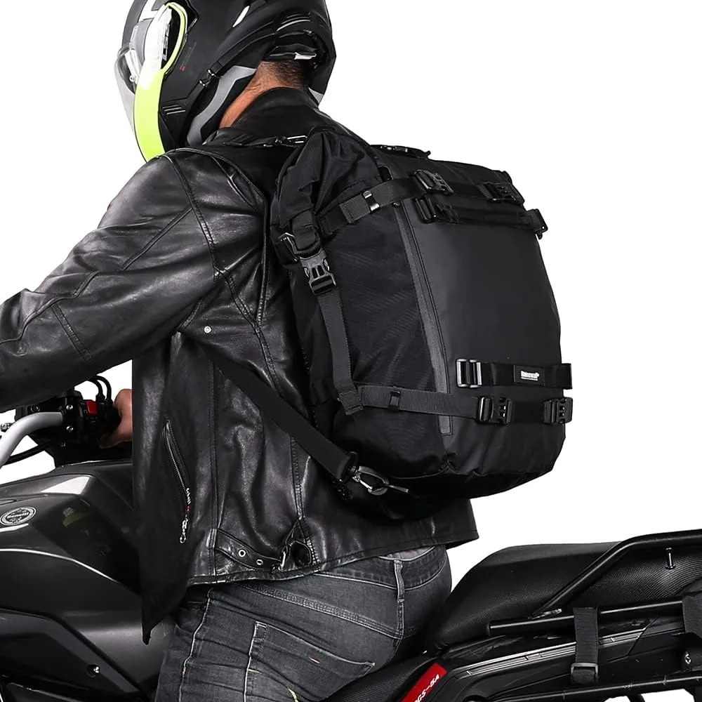 Rhinowalk Motor Saddle Bag Motorcycle Pannier Bag Waterproof Multifunctional Rear Rack Trunk Seat Bag (Black, 30L)