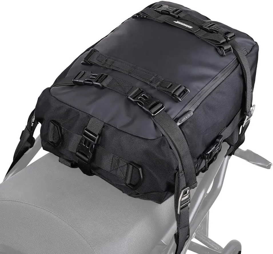Rhinowalk Motorcycle Tail Bag 20L Motor Travel Luggage Waterproof Motorbike Rear Rack Trunk Storage Bag - Black