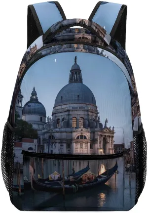 Roman Catholic Santa Maria Salute Venice Italy Laptop Backpack Lightweight Daypack Travel Laptop Computer Bag for Men Women