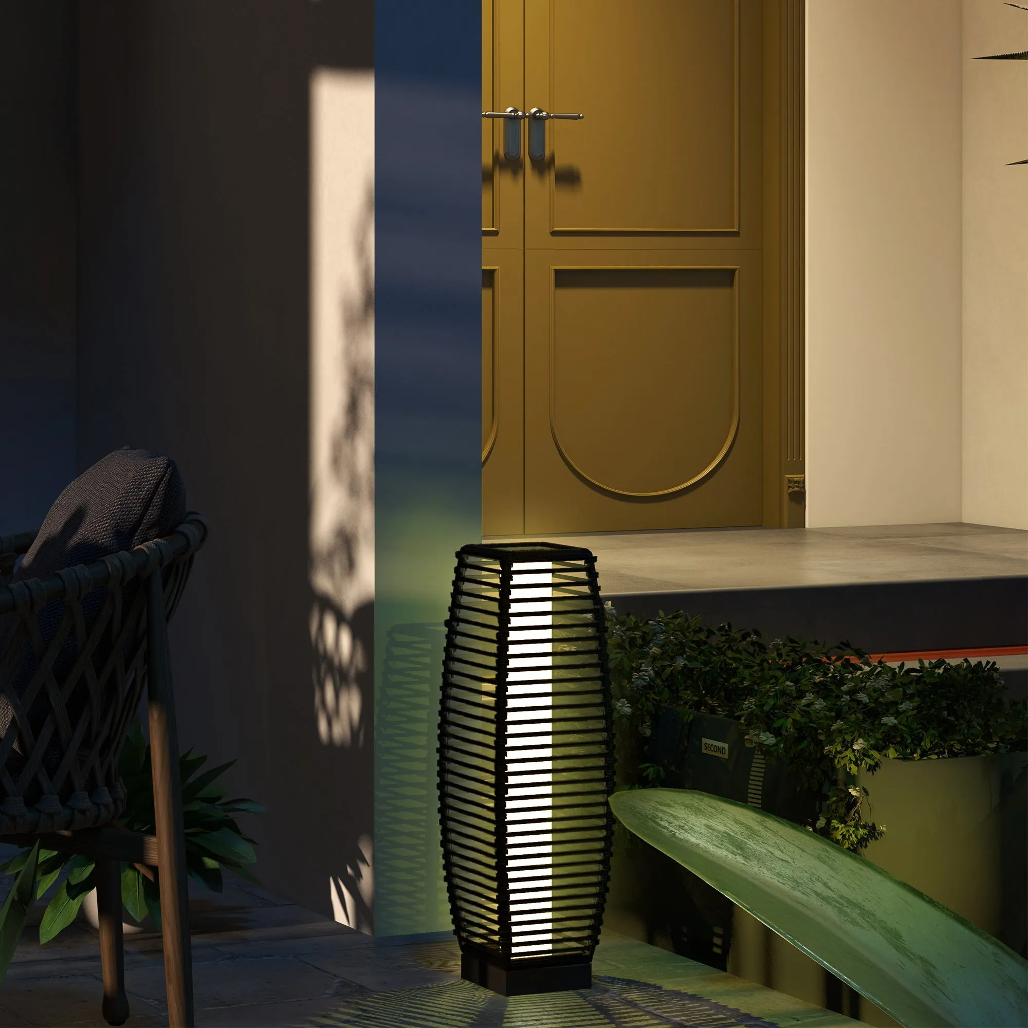 Rootz Solar Garden Light - Outdoor Lantern - LED Garden Lighting - Energy Saving - 20L x 20W x 68H cm
