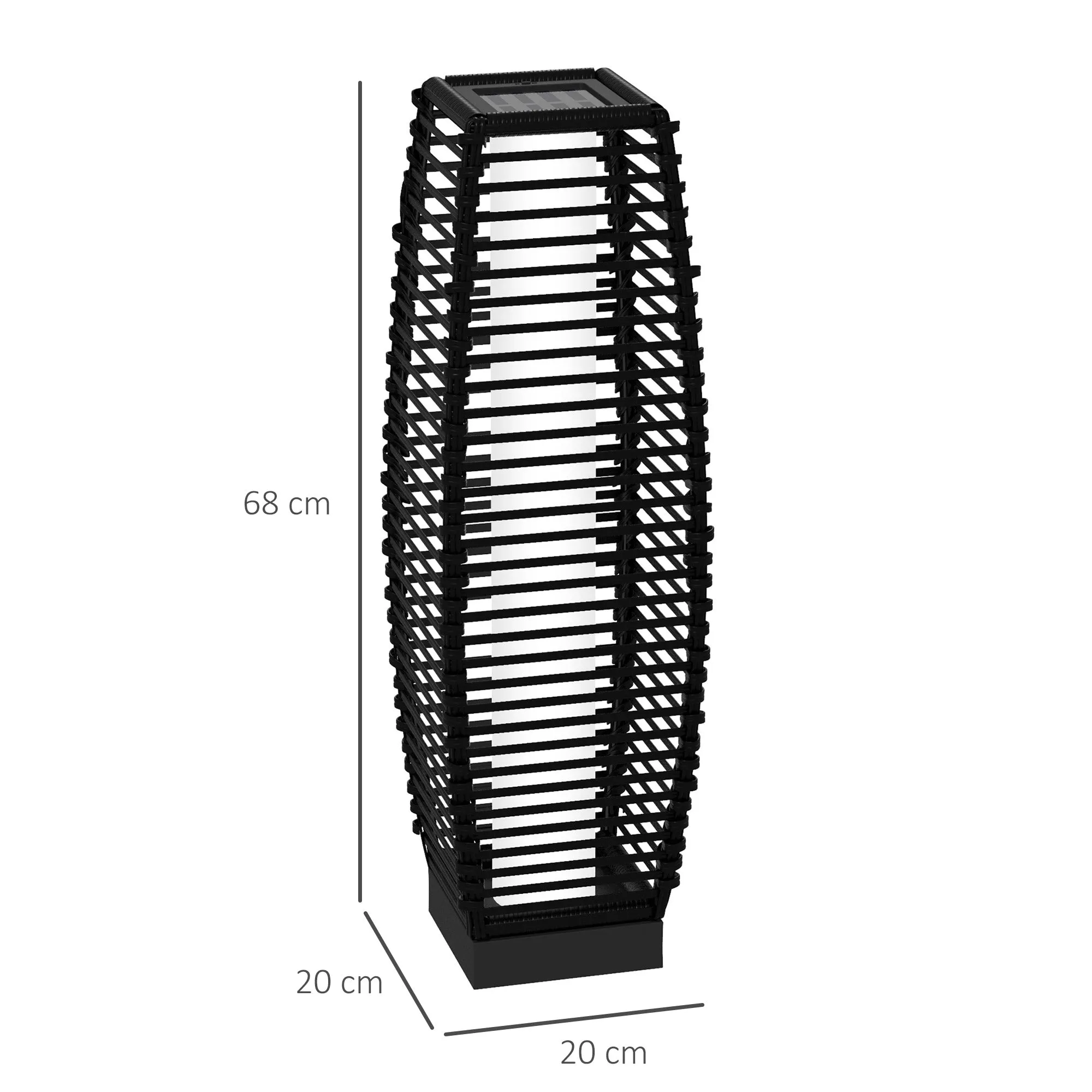 Rootz Solar Garden Light - Outdoor Lantern - LED Garden Lighting - Energy Saving - 20L x 20W x 68H cm