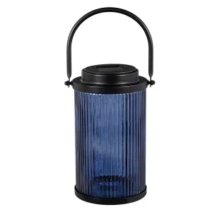 Round Blue Solar Lantern