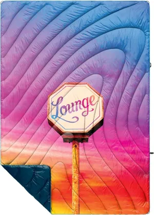 Rumpl Original Puffy Blanket - Warm Puffy Camping Blanket, 100% Recycled Polyester Insulation, Lightweight, Packable, Water-Resistant, Outdoor Puffer Blanket, 52"x75", Sunset Lounge