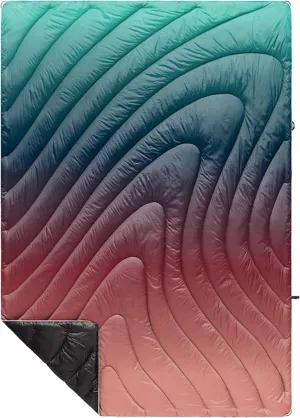 Rumpl Original Puffy Blanket - Warm Puffy Camping Blanket, 100% Recycled Polyester Insulation, Lightweight, Packable, Water-Resistant, Outdoor Puffer Blanket, 52"x75", V1, Arizona Fade