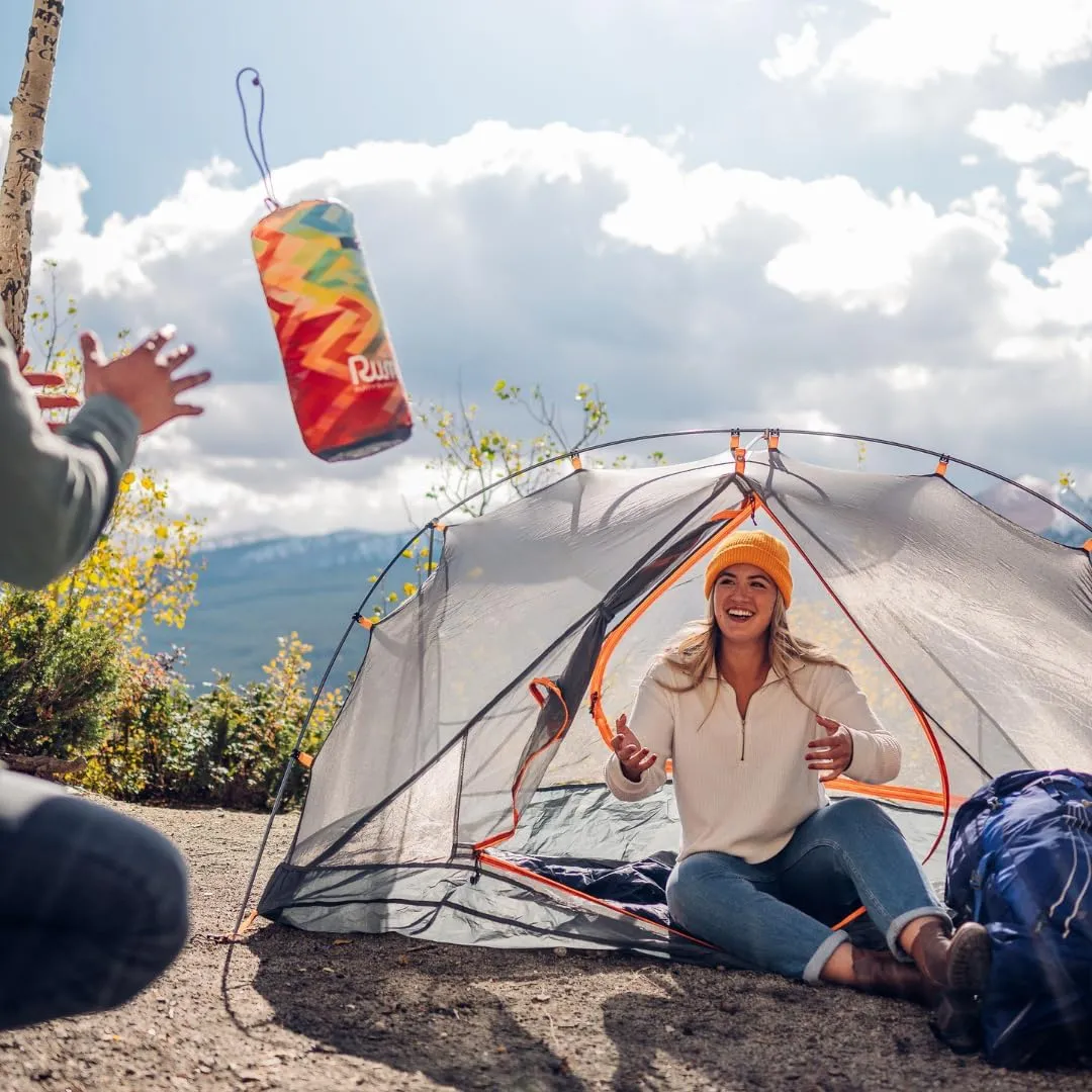 Rumpl Original Puffy Blanket - Warm Puffy Camping Blanket, 100% Recycled Polyester Insulation, Lightweight, Packable, Water-Resistant, Outdoor Puffer Blanket, 52"x75", V1, Arizona Fade