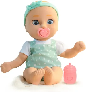 Sam 15" Realistic Soft Body Baby Doll with Open/Close Eyes with Bottle, Pacifier, Headband, & Mint Outfit, Ages 18M 