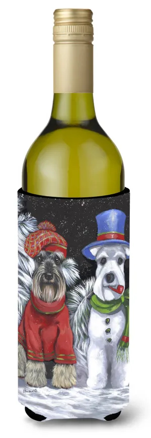 Schnauzer Christmas Snow Dog Wine Bottle Hugger PPP3165LITERK