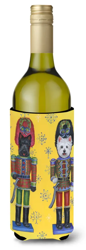 Scottie and Westie Christmas Nutcrackers Wine Bottle Hugger PPP3169LITERK