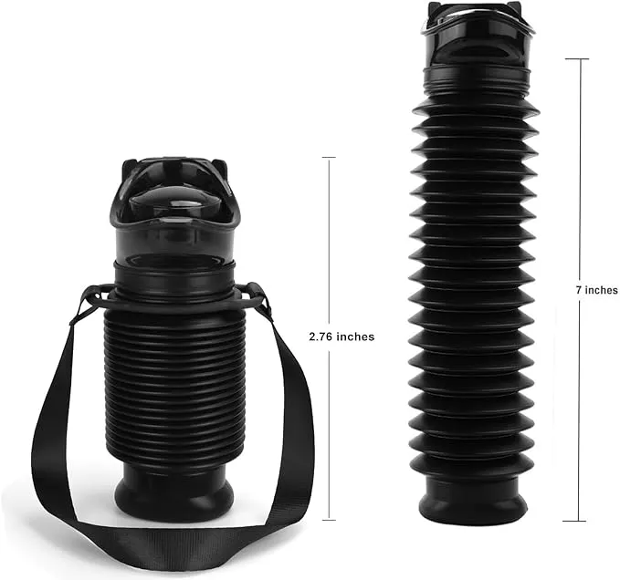 Set of 2 Portable Travel Urinal, Collapsible Urinals for Men and Women, Reusable Kids Potty, Personal Pee Bottle for Outdoor Camping, Long Road Trip and in Traffic