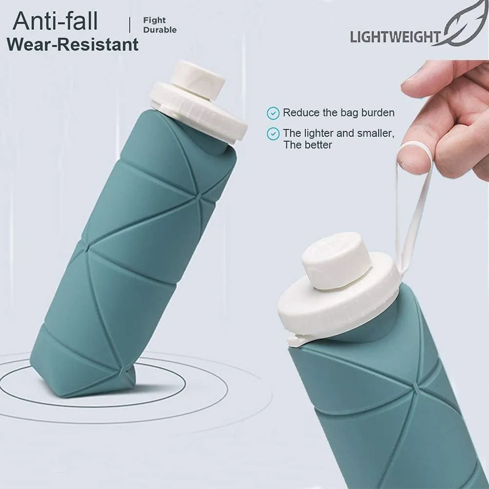 silicone collapsible water bottle with valve for hiking