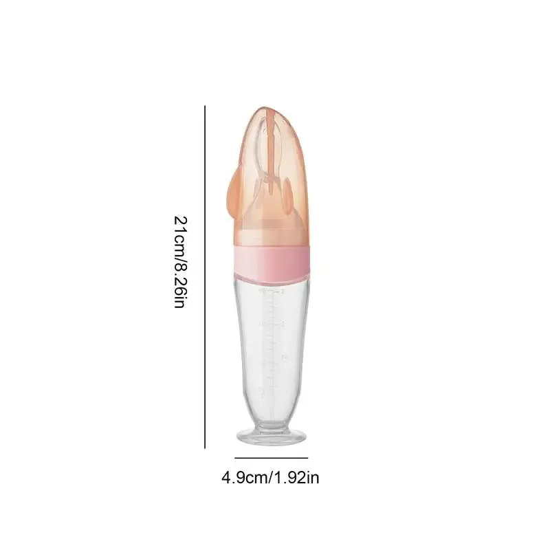Silicone Squeeze Bottle Spoon Baby Feeder with Suction Cups