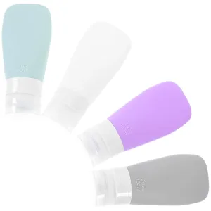 Silicone Travel Squeeze Bottles 4pc Empty Lotion Shampoo Bottles Refillable