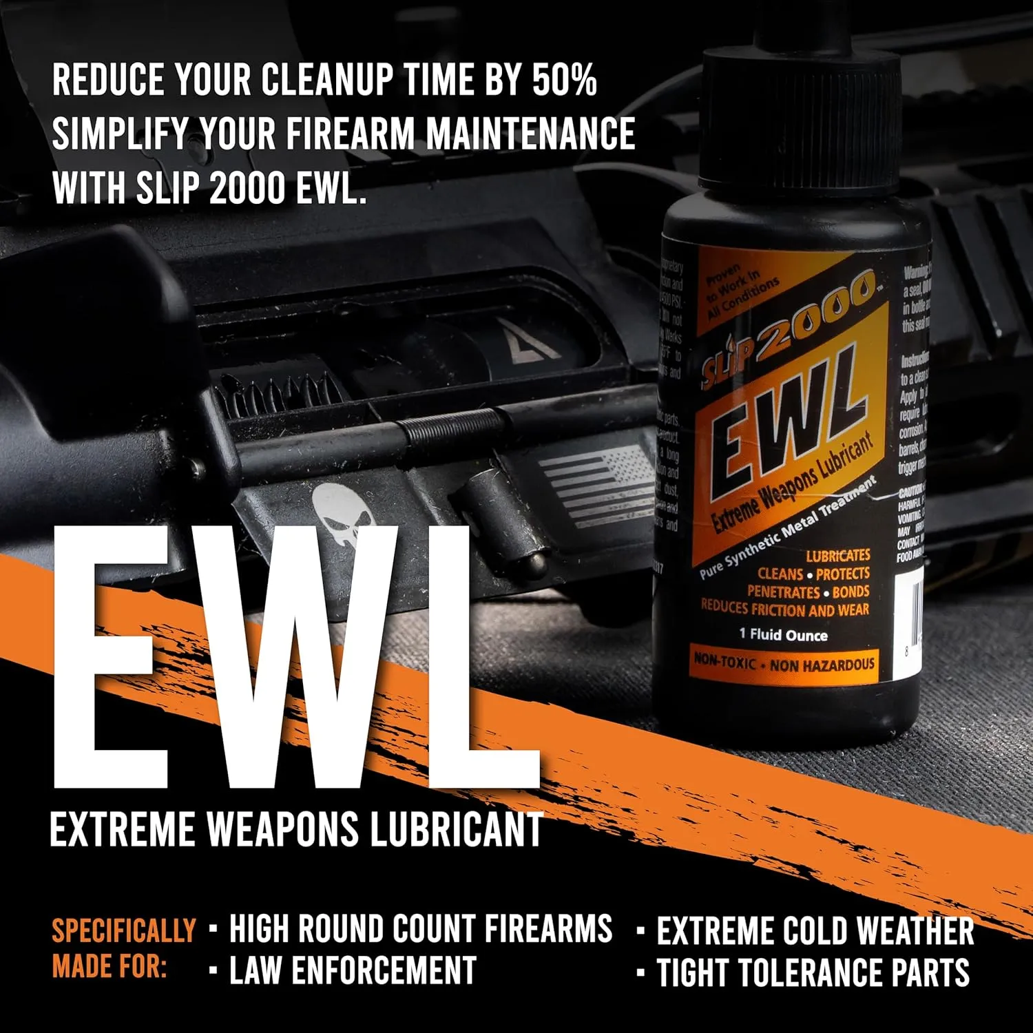 Slip 2000 EWL (Extreme Weapons Lubricant) Buddy Pack, Set of 4 oz & 1 oz Squeeze Bottle with Needle Tip Applicator, 100% Pure Synthetic CLP, Gun Lubricants for Peak Performance