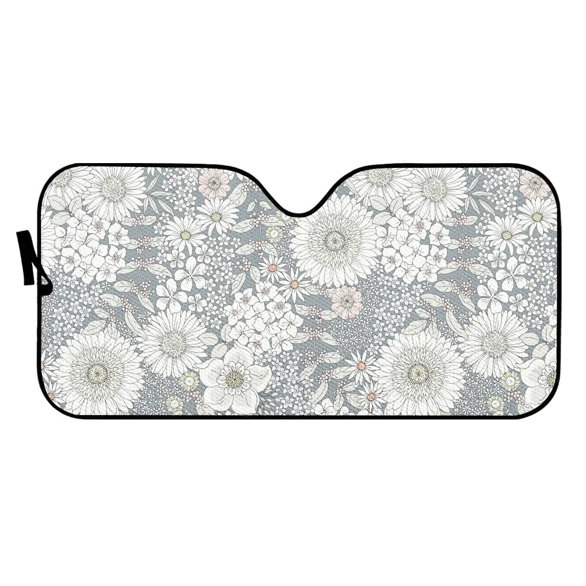 Snowy Field Of Flowers Car Shade
