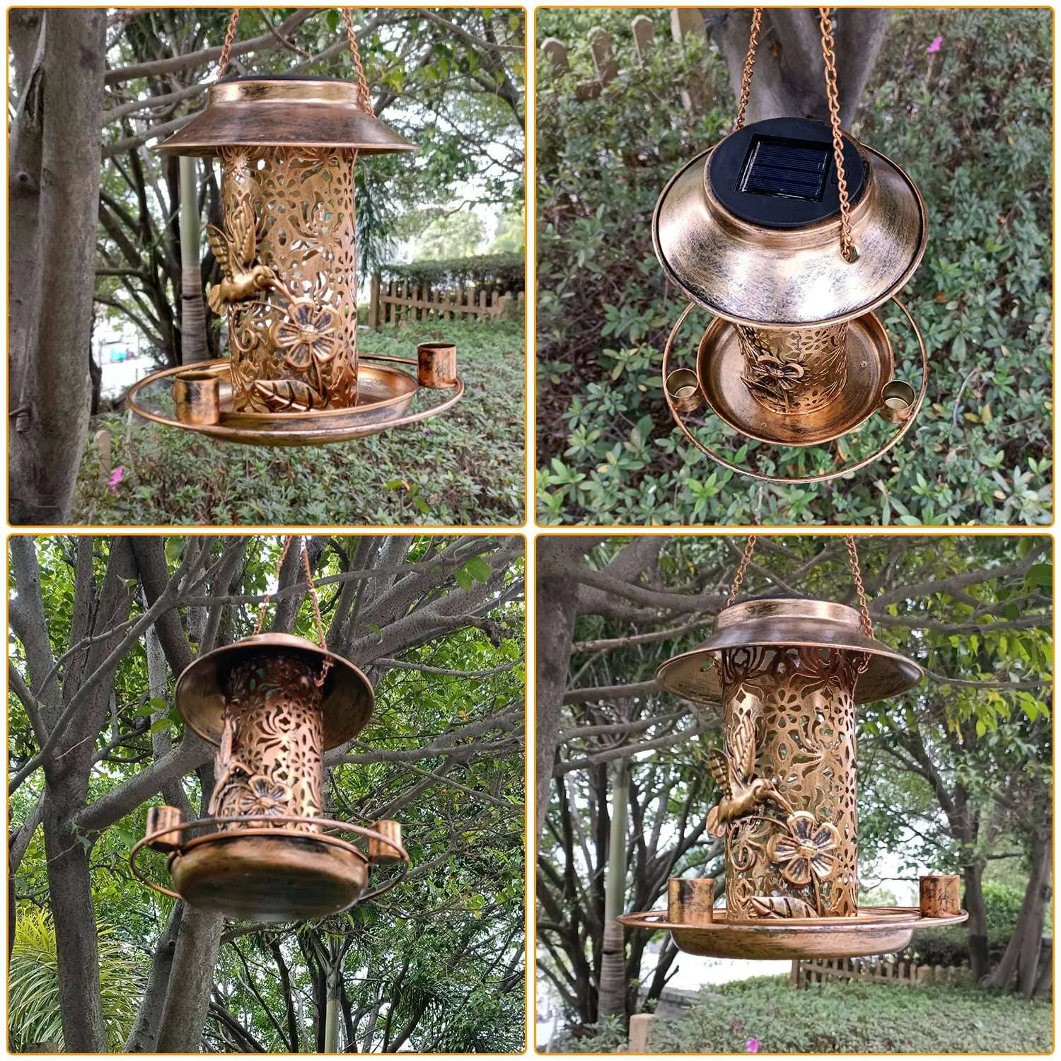 Solar Decorative Hanging Bird Feeder Lantern