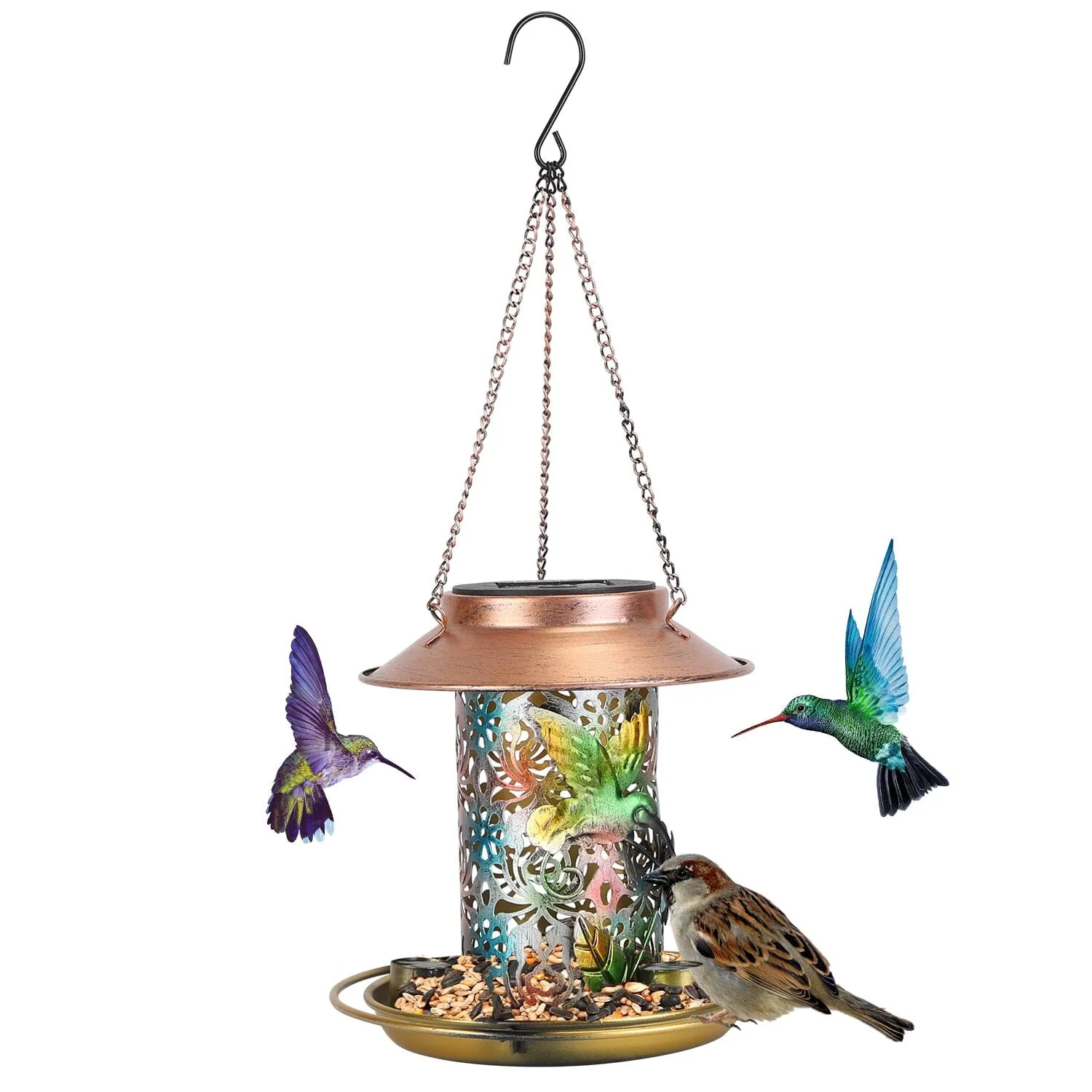 Solar Decorative Hanging Bird Feeder Lantern