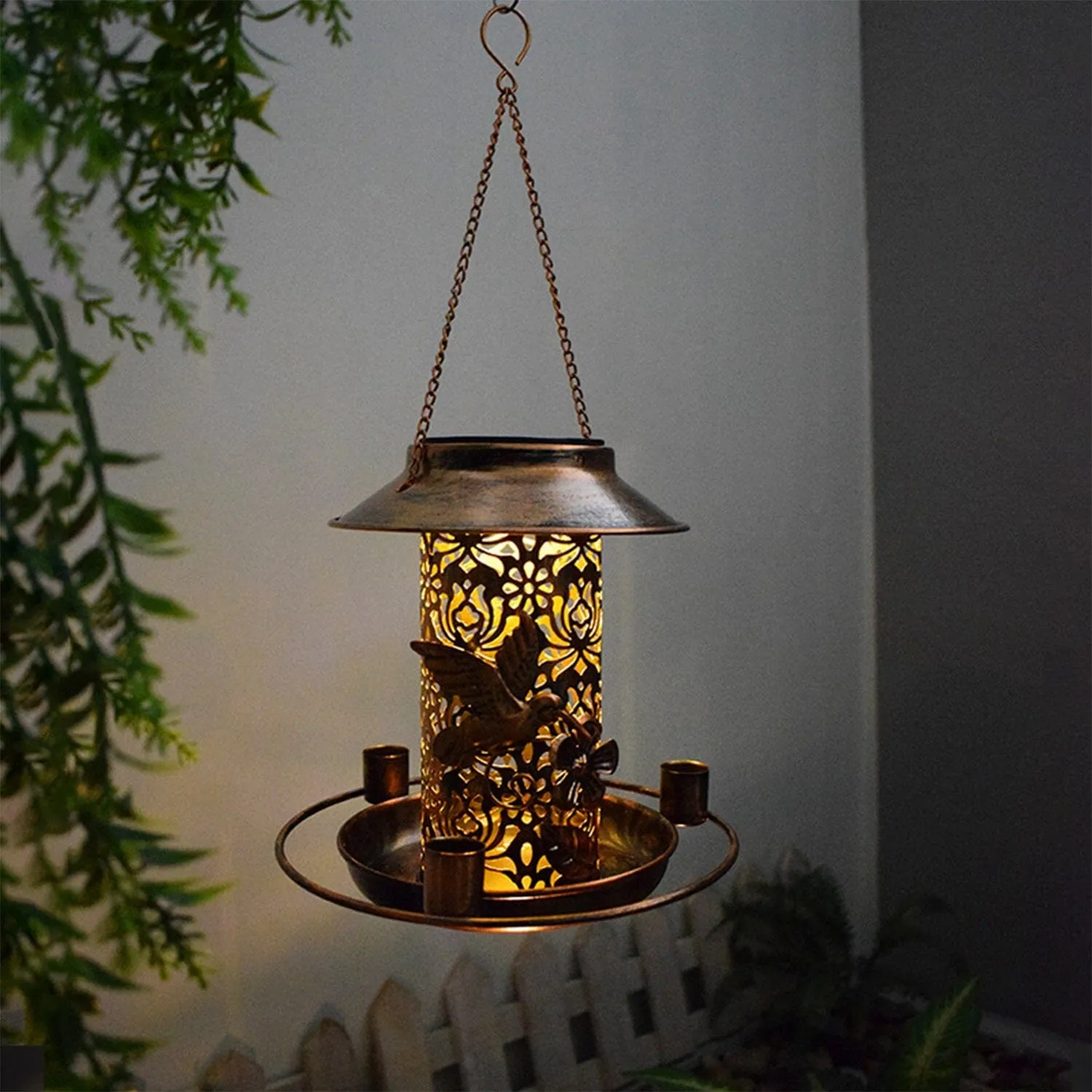 Solar Decorative Hanging Bird Feeder Lantern