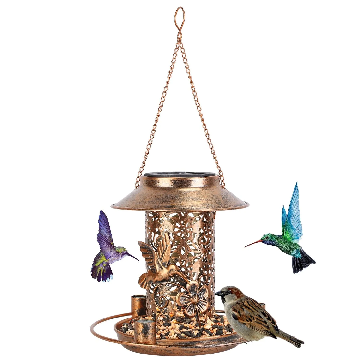 Solar Decorative Hanging Bird Feeder Lantern